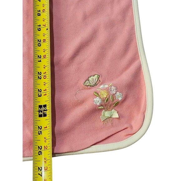 VTG Gymboree Cotton Baby Blanket Pink Butterfly Flowers Sweetheart Sleep 2005 - Picture 8 of 12